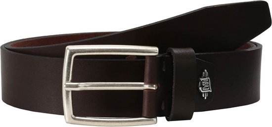 LLOYD Cintura Uomo In Pelle Sottile W105 Marrone Scuro: Accorciabile, Larga 3.5 Cm, Fibbia Classica Con Ardiglione, Eleganza Senza Tempo