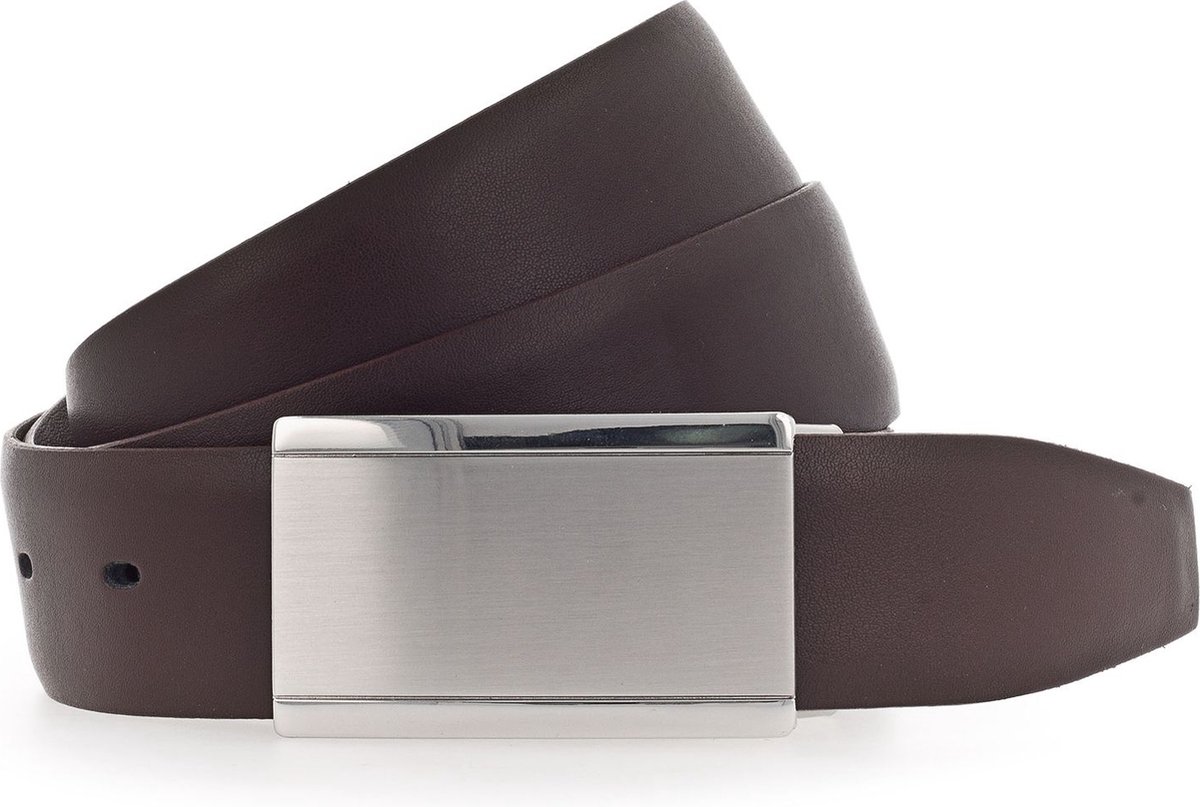 Vanzetti Leren Riem Dresscode: Business 35mm Cambered Belt W115 Dark Brown Donkerbruin