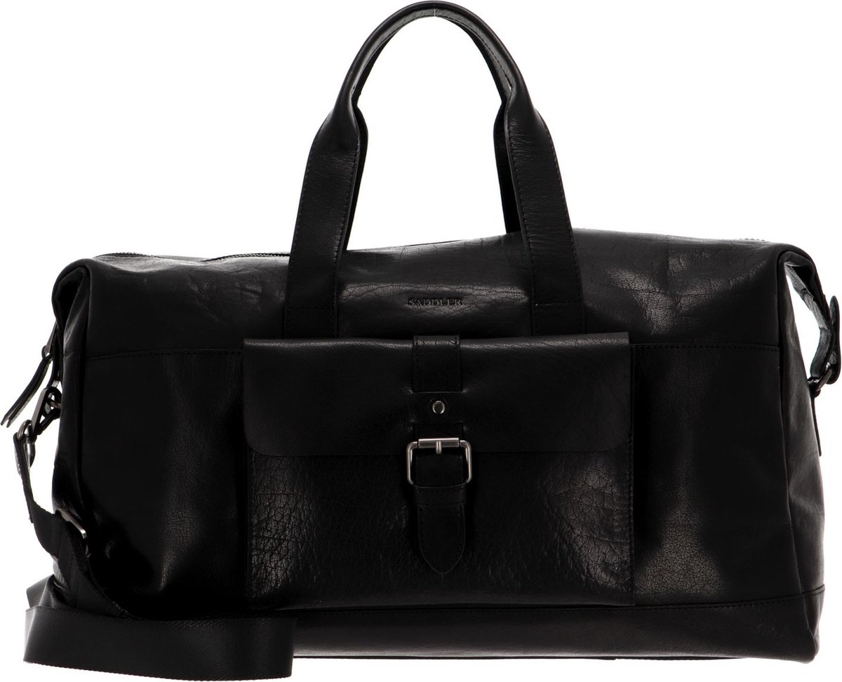 SADDLER Reistas Schoudertas met laptopvak Charles Weekend Bag Black Zwart
