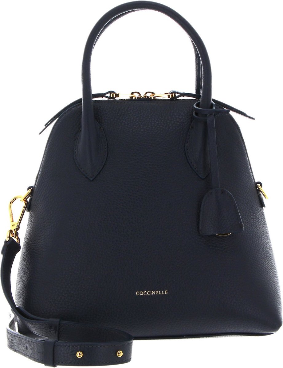 COCCINELLE Leren Handtas Schoudertas Gladys Handbag Midnight Blue Donkerblauw