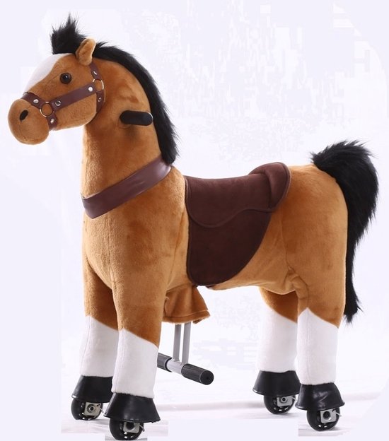 Pony Ride, rijdend speelgoed paard licht bruin, SMALL