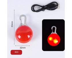 Oplaadbare hondenverlichting - Kleur Rood - Rugzak verlichting - Oplaadbare rugzakverlichting - Hond - Hondenlamp - Oplaadbaar - USB oplaadbare hondenlamp – Hondenlicht - Hond uitlaten – Verlichting hond - Oplaadbare verlichting