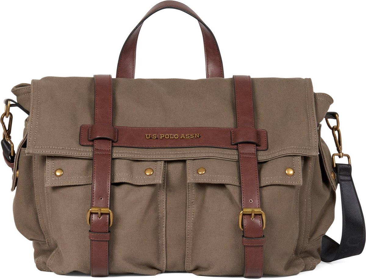 U.S. POLO ASSN. Schoudertas Business tas Lubbock Messenger Military Green Kaki