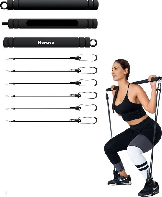 Foto: Pilates bar pilates stick resistance band set fitness elastiek weerstandbanden sport elastiek banden booty band yoga fitness