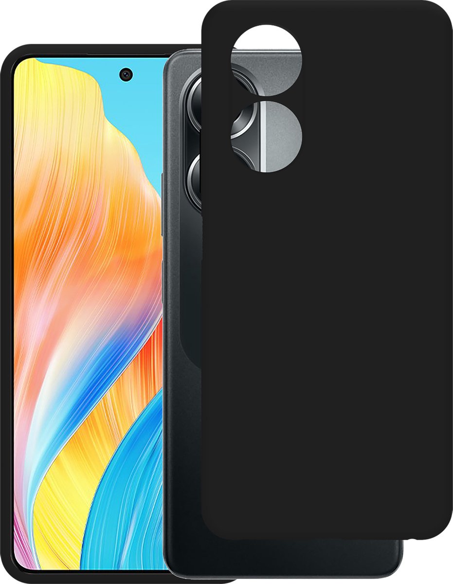 Cazy hoesje geschikt voor Oppo A58 (4G) Hoesje Siliconen - Flexibele Case - Zwart