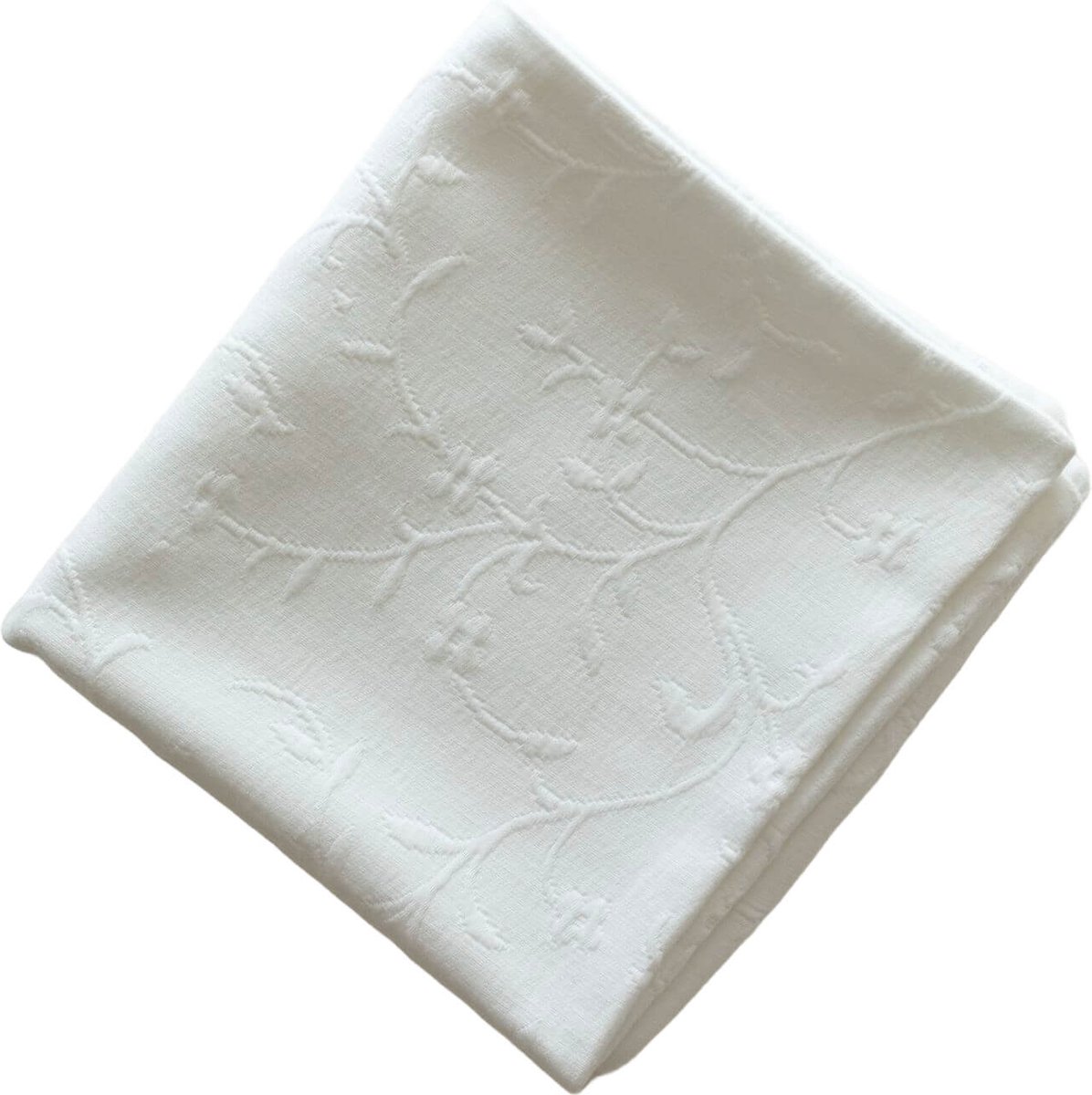 Kussenhoes / Kussenovertrek | Flora - Jacquard Katoen - Vierkant - Wit - 50x50 cm