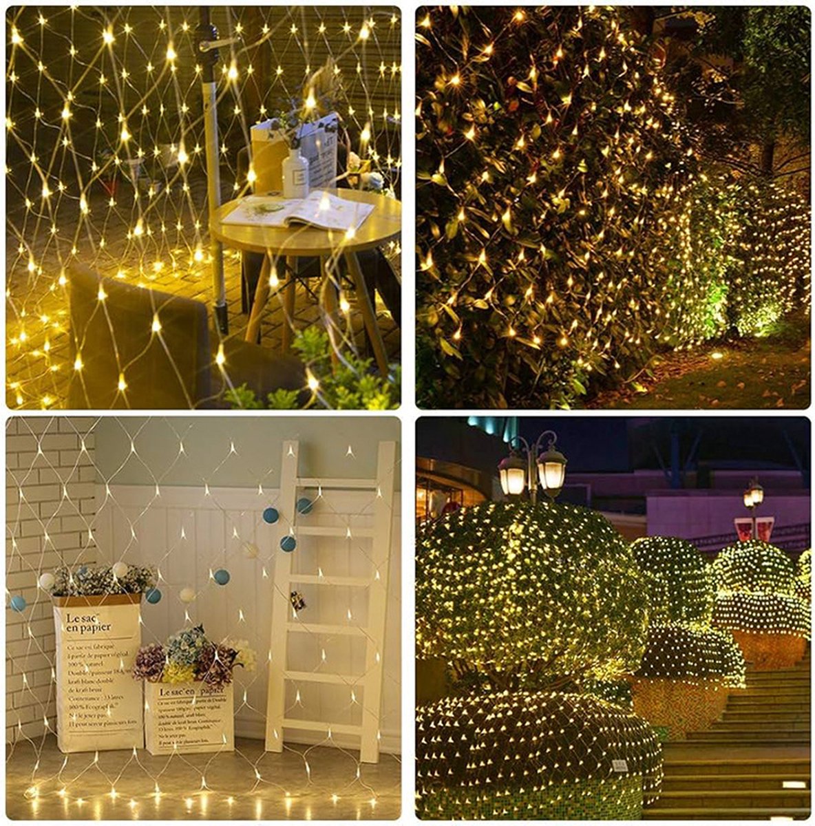 Kerstverlichting - Lichtgordijn - Netverlichting - 108 Led - 200 x 100 cm - Binnen en Buiten - 8 Standen