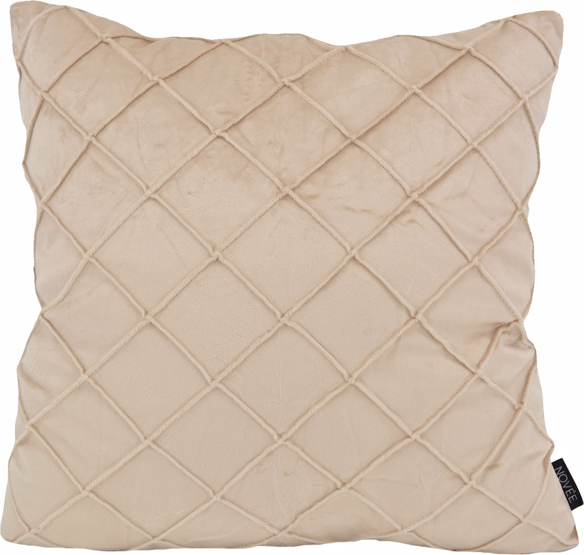 NOVÉE Sierkussen Velvet Cross Beige | 45 x 45 cm | Velvet/Polyester