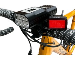 Fietsverlichting Set USB Oplaadbaar Koplamp en Achterlicht Fiets LED - 2000 en 125 Lumen - Mountainbike - Racefiets