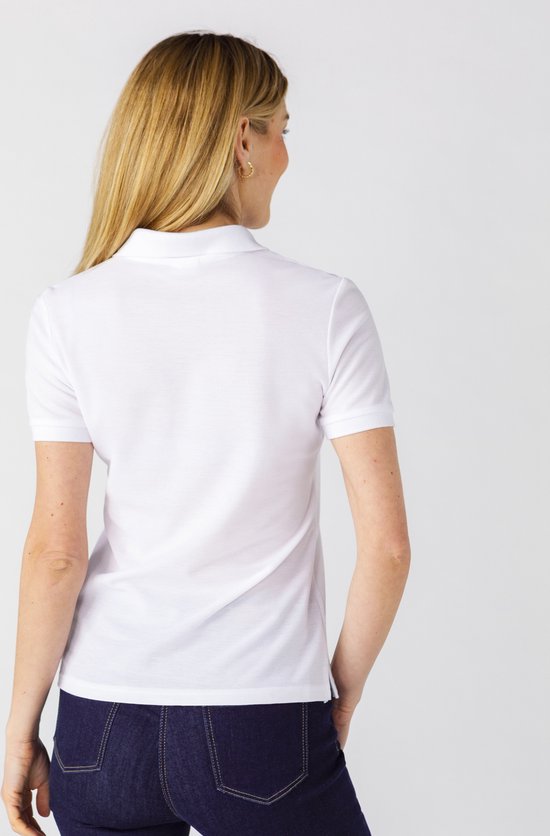 Damart - Polo tricoté piqué - Femme - Wit - S