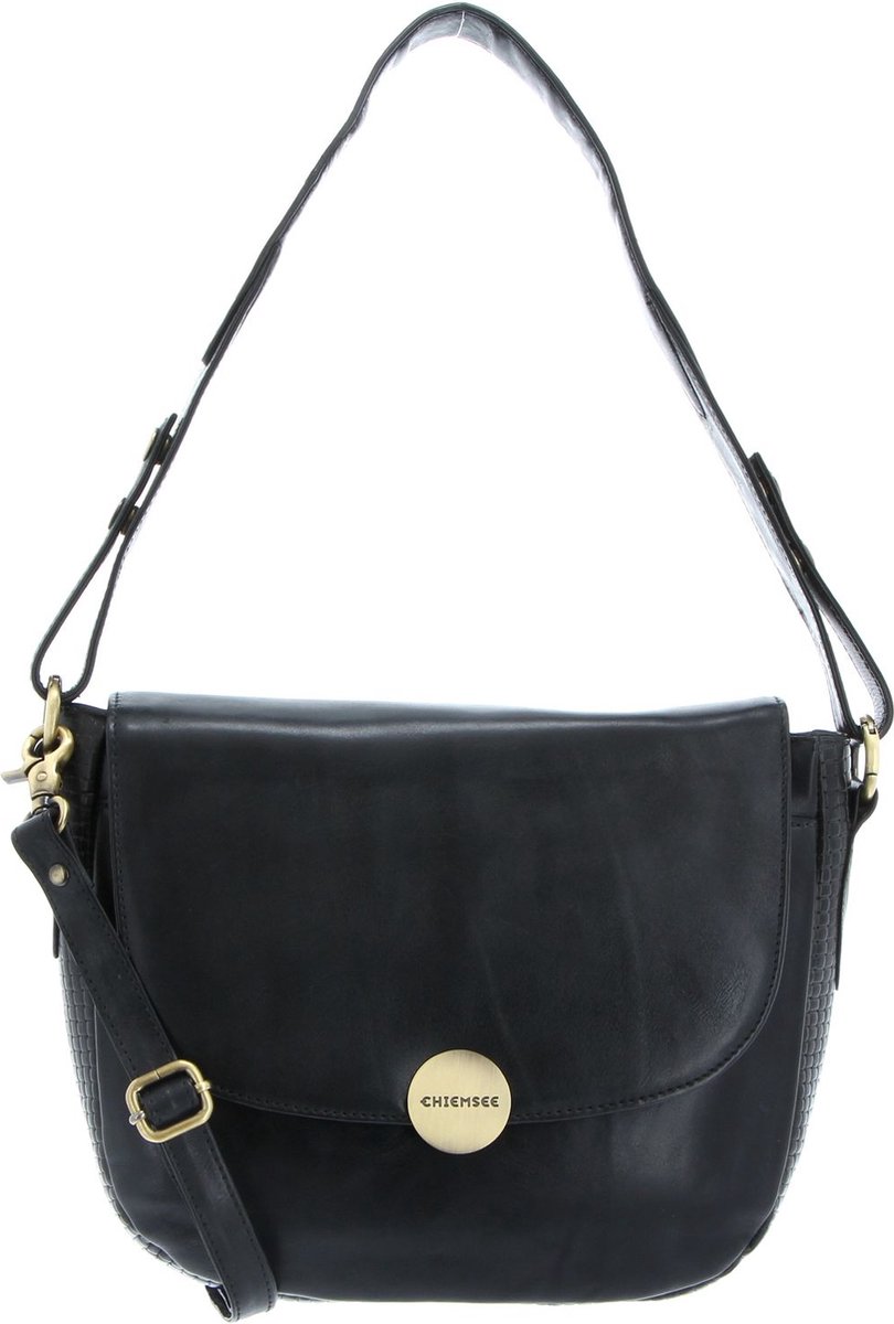 CHIEMSEE Leren Schoudertas Brisbane Shoulderbag Black Zwart