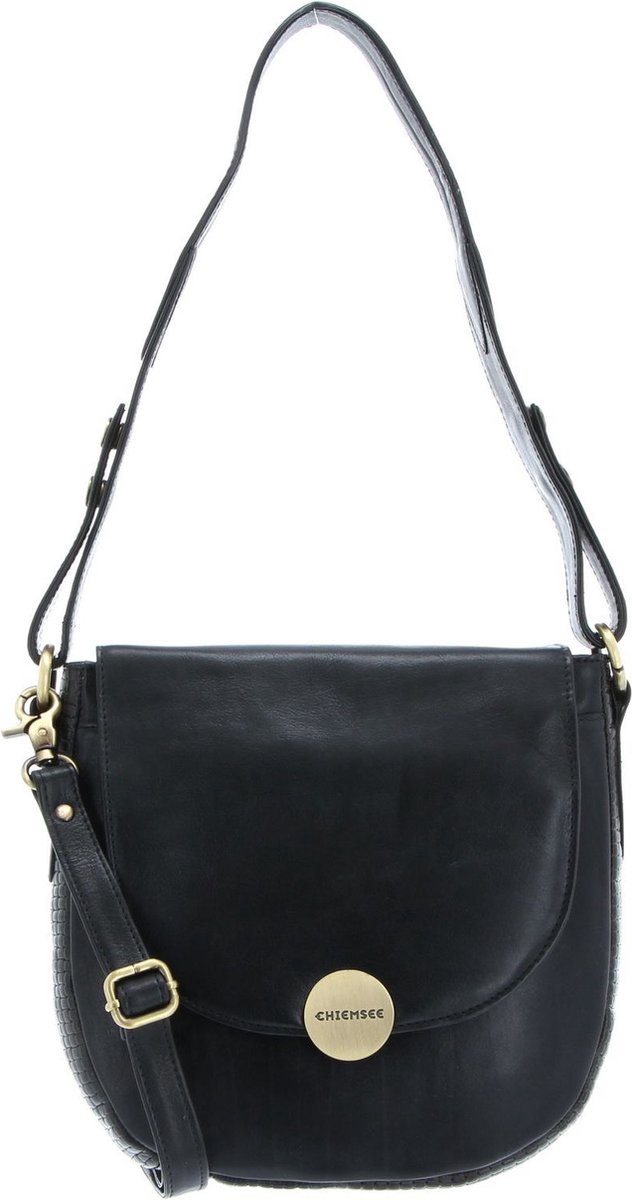 CHIEMSEE Leren Schoudertas Brisbane Shoulderbag Black Zwart