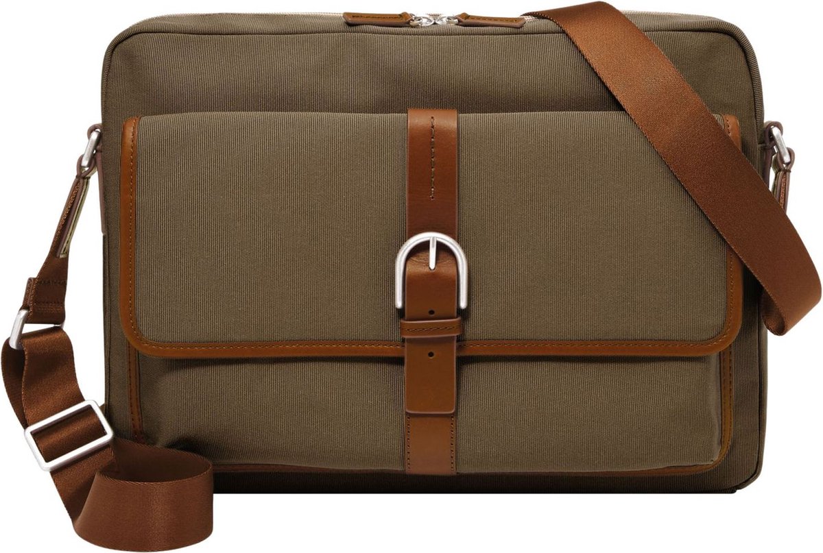 FOSSIL Business tas Schoudertas Camden Messenger Dark Khaki Kaki