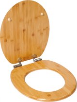 Infinity Goods Bamboe WC Bril Terry - Toiletbril Met Deksel - Soft Close - RVS Scharnieren - Inclusief Bevestigingsmateriaal