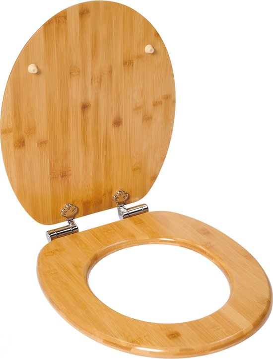 Infinity Goods Bamboe WC Bril Terry - Toiletbril Met Deksel - Soft Close - RVS Scharnieren - Inclusief Bevestigingsmateriaal