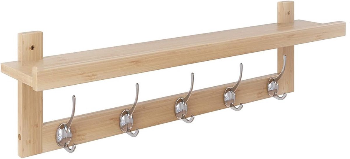 ApexArte® Wandkapstok met Hoedenplank - Kapstok - Wandplank - Natuurlijk