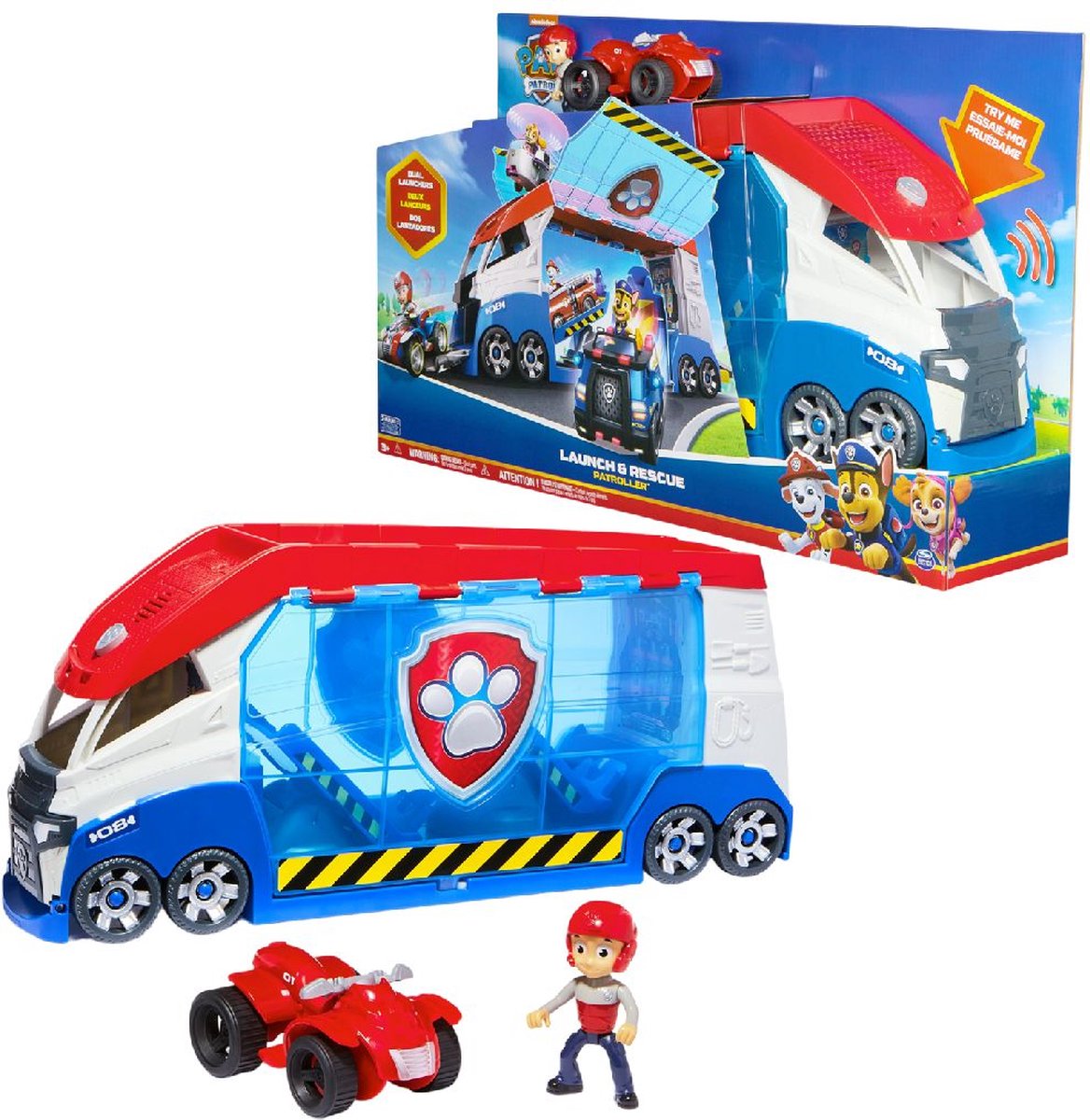 PAW Patrol - Transformerende PAW Patroller met voertuigwerpers lichten en geluiden Ryder-actiefiguur en ATV-speelgoedauto — afbeelding 25