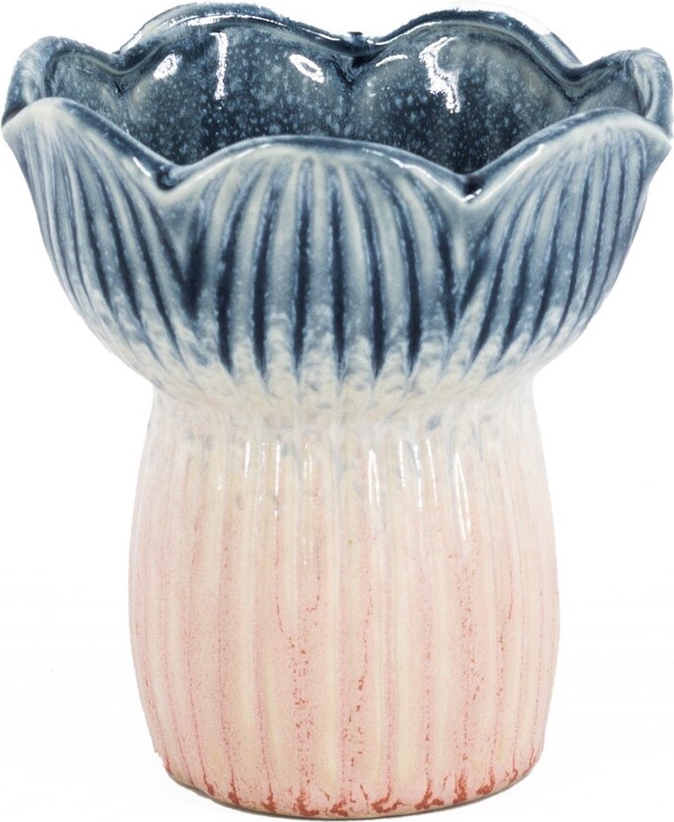 homebound by ky Aardewerk vaas tulp blauw/roze | blauw/roze bloemenvaas Multi