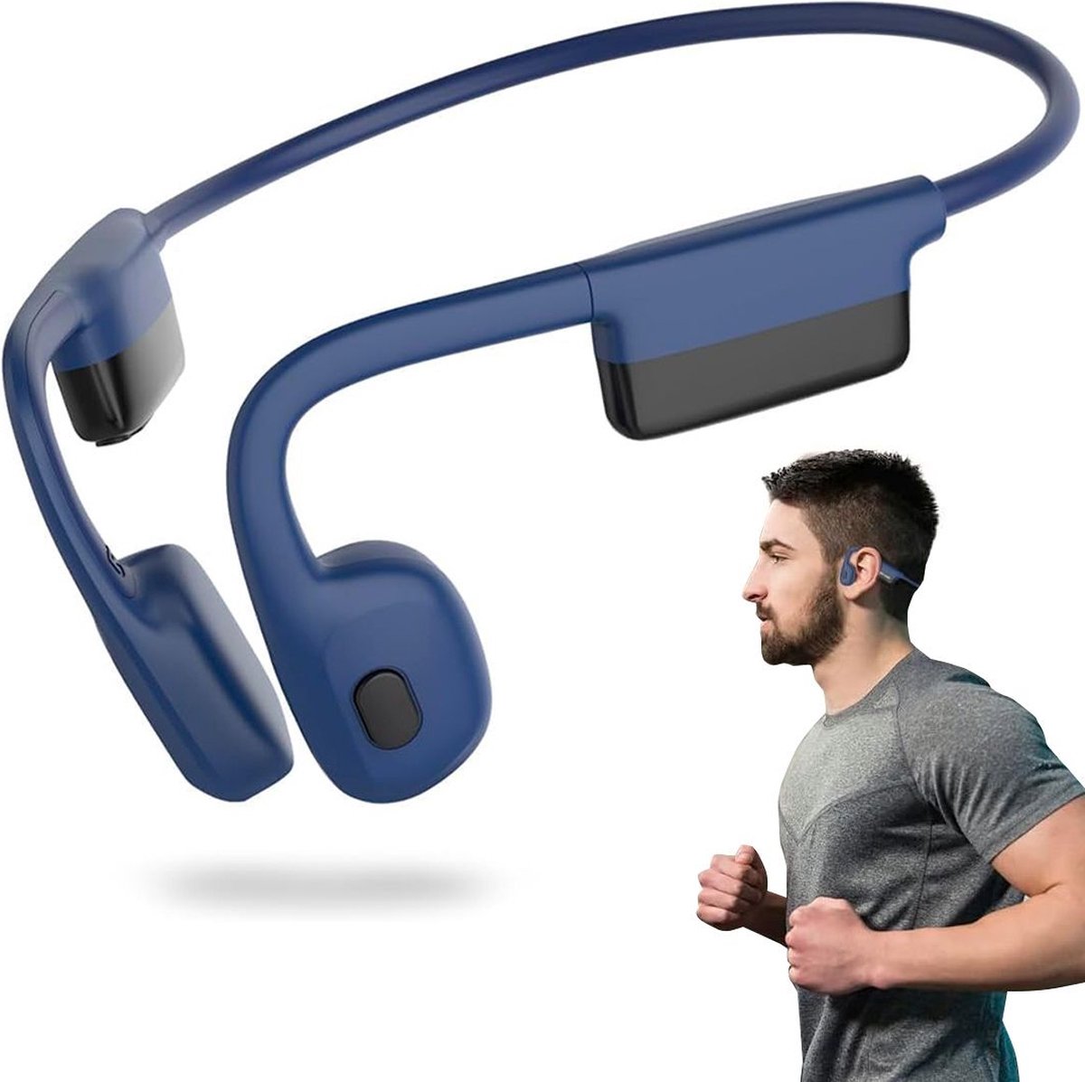 MKSS® Bone Conduction Headphone - Koptelefoon voor Activiteiten - Draadloos - Blauw