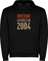 Sweat à capuche unisexe noir avec imprimé « Colorful Awesome Since 2004 – Fête – Birthday » en couleur de la marque Roly taille 3XL