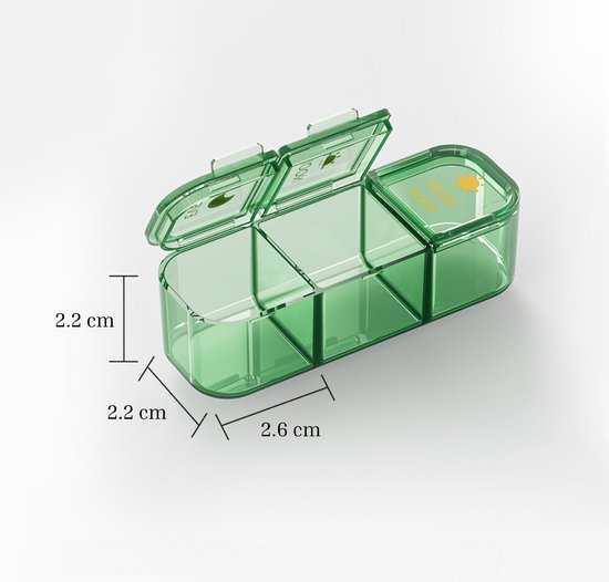 Pilulier 7 jours 3 compartiments – Boîtes à pilules amovible – Verrouillage solide – Utilisation hygiénique et sûre – Sans BPA