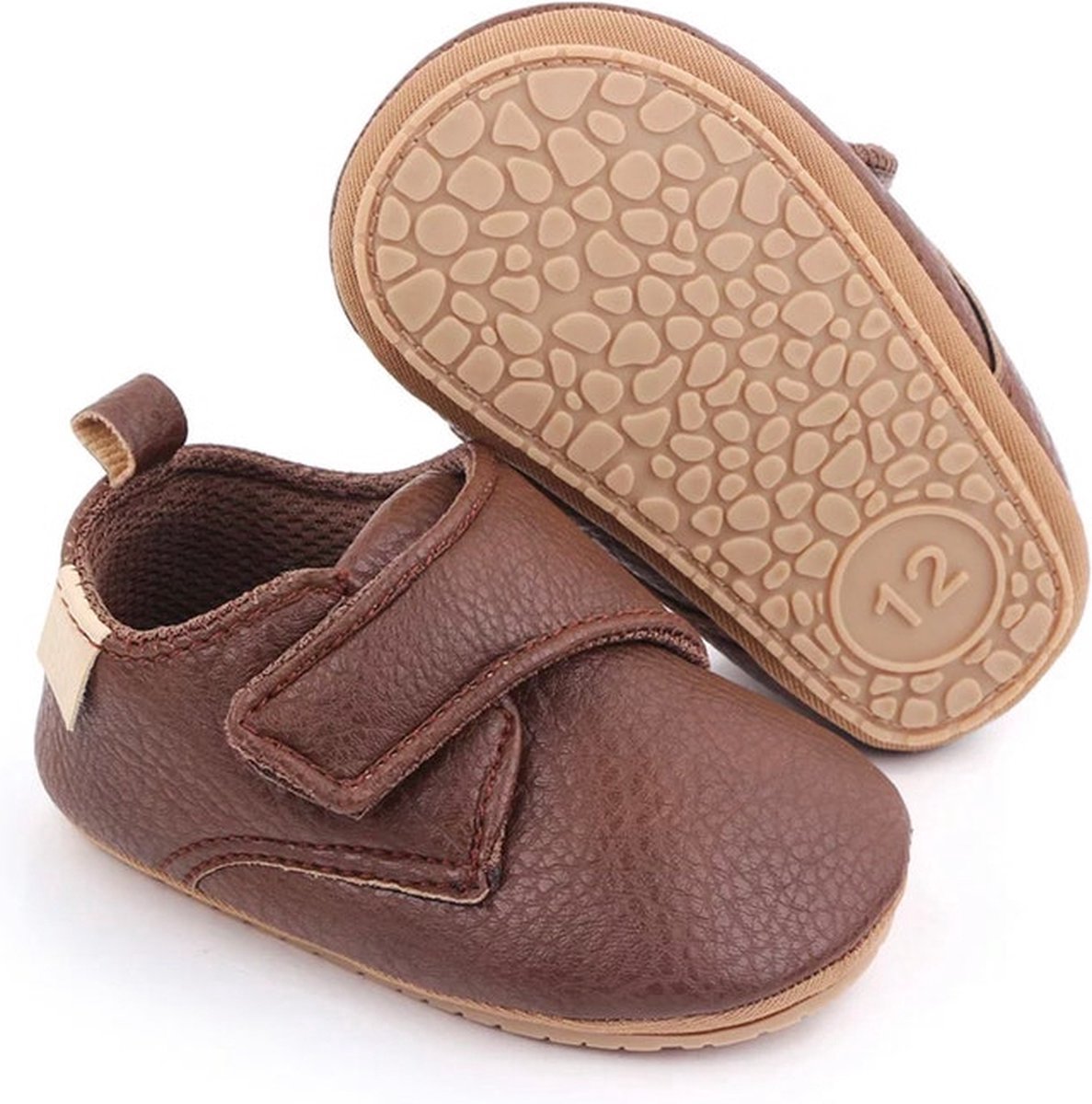 Steppies - Babyschoentjes PU Leer - Donkerbruin - 12-18 maanden - Maat 20-21