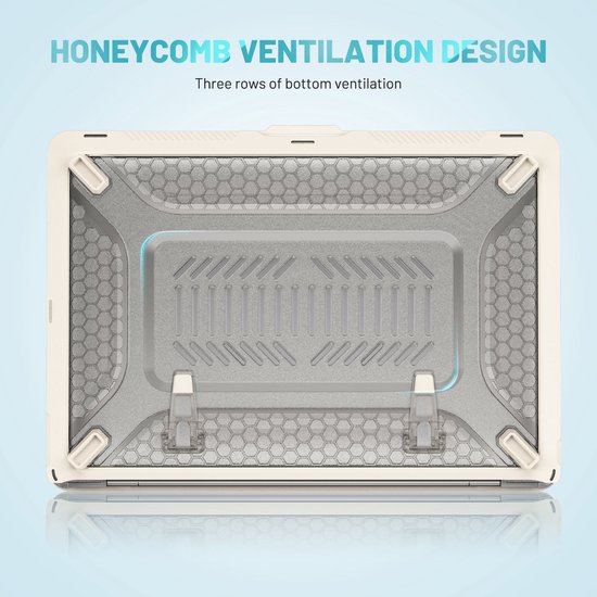 Turtle Shift Laptopcover Shield geschikt voor MacBook Air 13' inch - 2020 en 2018 - A2337 / A2179 / A1932 - Beige