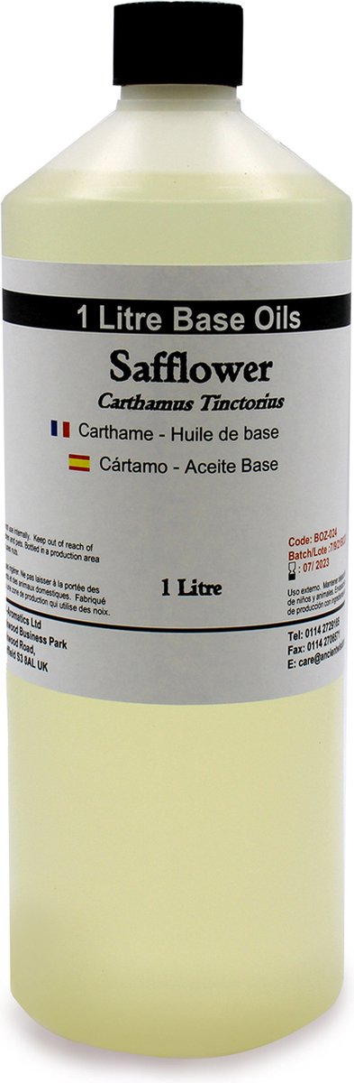 Basis Olie - Saffloerolie - 1 Liter - Aromatherapie - Basisolie - Draagolie - Basisolie Voor Etherische Oliën