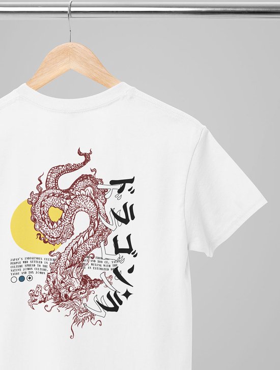 Chemise - Dragon chinois - Wurban Wear | Chemise drôle | Vêtements de Merk | T-shirt unisexe | outfit Techno | chemise de sport | Tee-shirt de Merk | Streetwear | Dragon | Chic décontracté | Noir et blanc