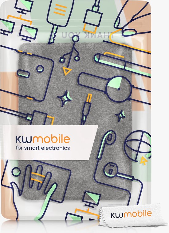 kwmobile hoes geschikt voor Kobo Clara BW / Colour - e-reader beschermhoes van vilt - donkergrijs van kwmobile — afbeelding 4