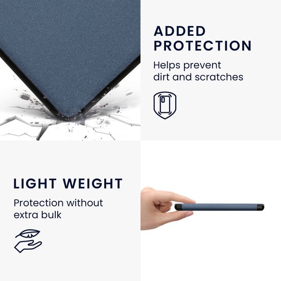 kwmobile e-reader hoesje geschikt voor Kobo Libra Colour hoes - E reader flip case met magnetische sluiting - Ereader cover - Stengels en Vlinder design in donkerblauw van kwmobile — afbeelding 5