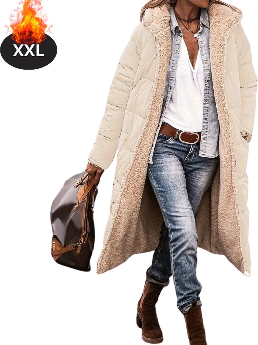 Nivard Winterjas Parka Dames Winter Jas Volwassen Stijlvol Beige