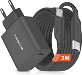 Chargeur rapide USB-C + câble de charge pour iPhone - 3 mètres