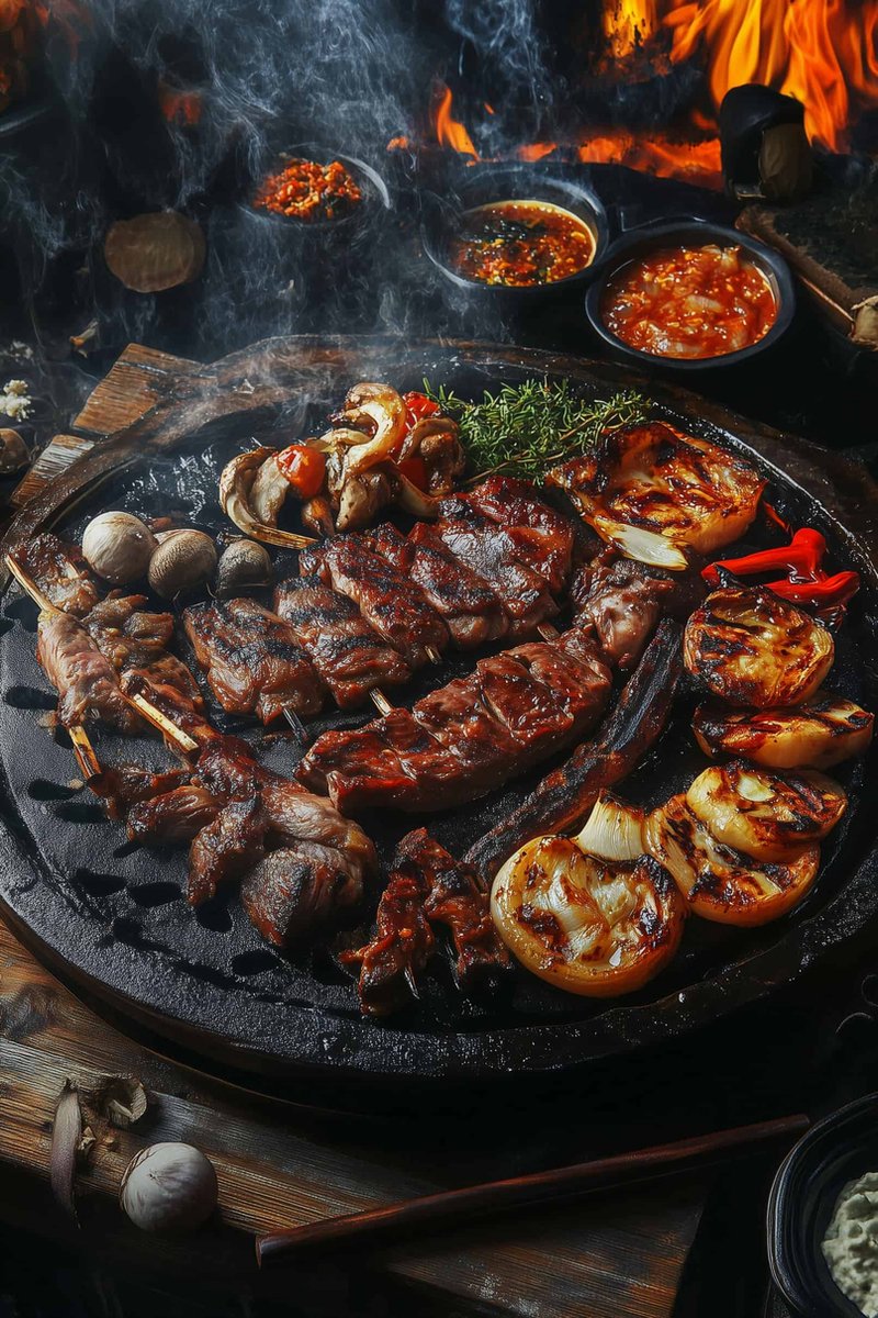 Koreaanse Poster - BBQ - Eten - Kulinarisch - Smaken - Barbecue - Gegrild eten- - Gourmet 