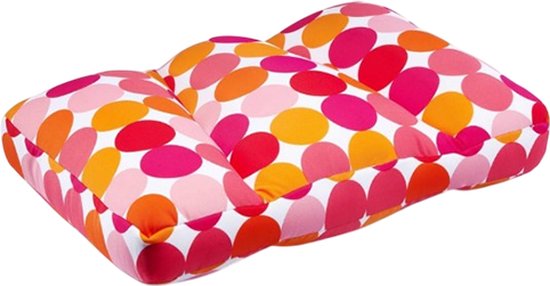 Oreiller Kuschelmaxx - design point orange - kussen ferme et doux avec un bel imprimé. Rempli de microgranules, indéformable et lavable. Idéal sur le canapé, le lit ou en voyage. Dimensions 60 x 40 cm. 3 zones