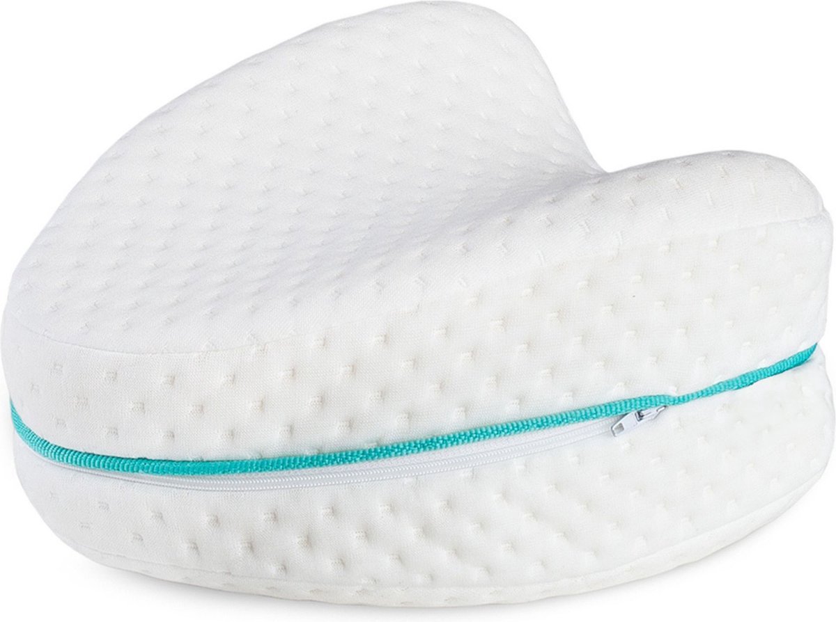 Parade Home® Kniekussen- Ergonomisch Kniekussen voor in bed - Beenkussen Hart- Pijnverlichtend Orthopedisch Kniekussen voor Zijslapers- Wit 26cm