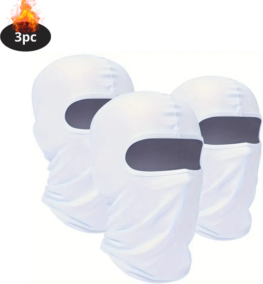Livano Winter Masker Balaclava Ski Mask Ski Masker Bivakmuts Full Face Mask 3x Wit
