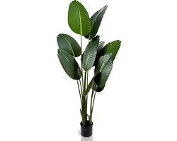IvoQ Strelitzia Kunstplant 160 cm - Grote Paradijsvogelplant in Pot - Levensecht & Onderhoudsvrij - Voor Binnen