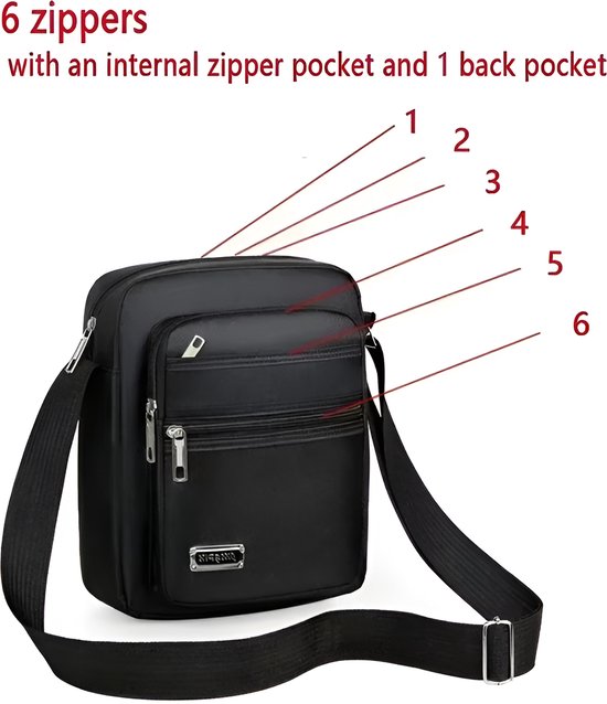 WoYoW® - Sac à bandoulière en nylon - Sac messager - Décontracté Vintage - Sac à main à fermeture éclair - Tassen à bandoulière pour hommes - Hommes - Blauw