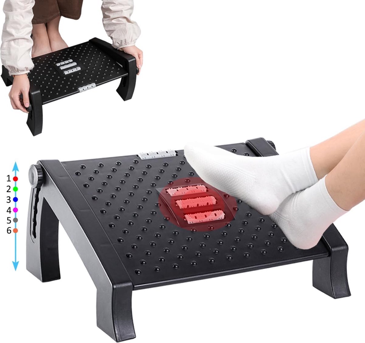 Lexium Voetensteun Bureau - Voetensteun Ergonomisch - Voetenkussen voor zithouding thuis of op kantoor