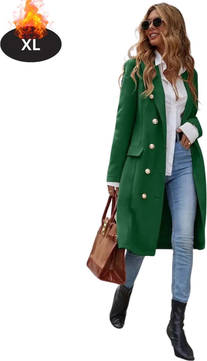 Livano Mantel Dames Tussenmantel Jas Mantelpakje Trenchcoat Overjas Overcoat Winter Groente Grenate