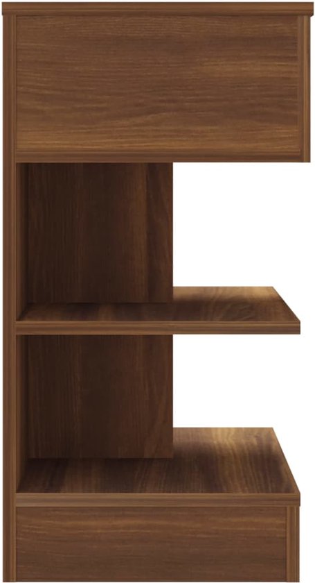 Table de chevet vidaXL - 40 x 35 x 65 cm - Table de chevet en Chêne brun - Table de chevet en bois - Meubilair en Chêne brun - Meubles de chambre - Espace de rangement