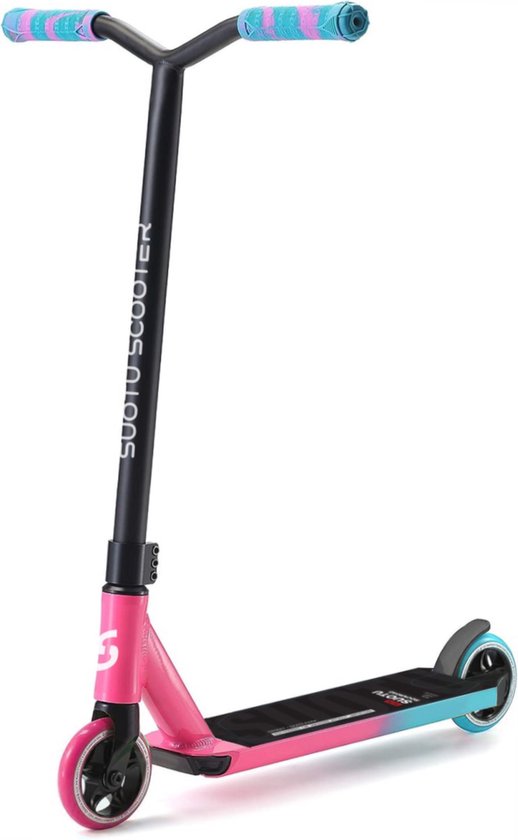 Suotu Stuntstep - Kinderstep - Maximale 78cm - Step 6+ Jaar - Step voor jongens en meisjes - Aluminium - Roze/Groen/Zwart