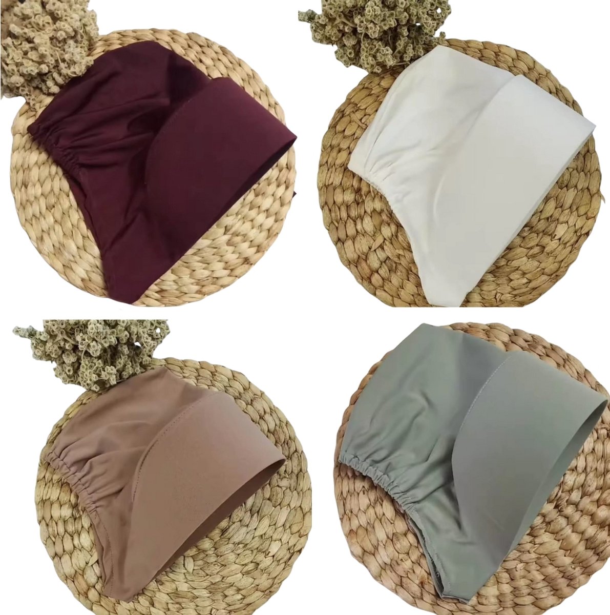 Ibramani – Multicolor Pack - Marsya Pet Inner Hijab – Muts – Hoofddeksel - Hoofddoek - Tulband – Haarband – Tulband Cap – Head wrap - Damesmutsen – Hoofdwear - Ramadan - Ied ul Fitr - Suikerfeest