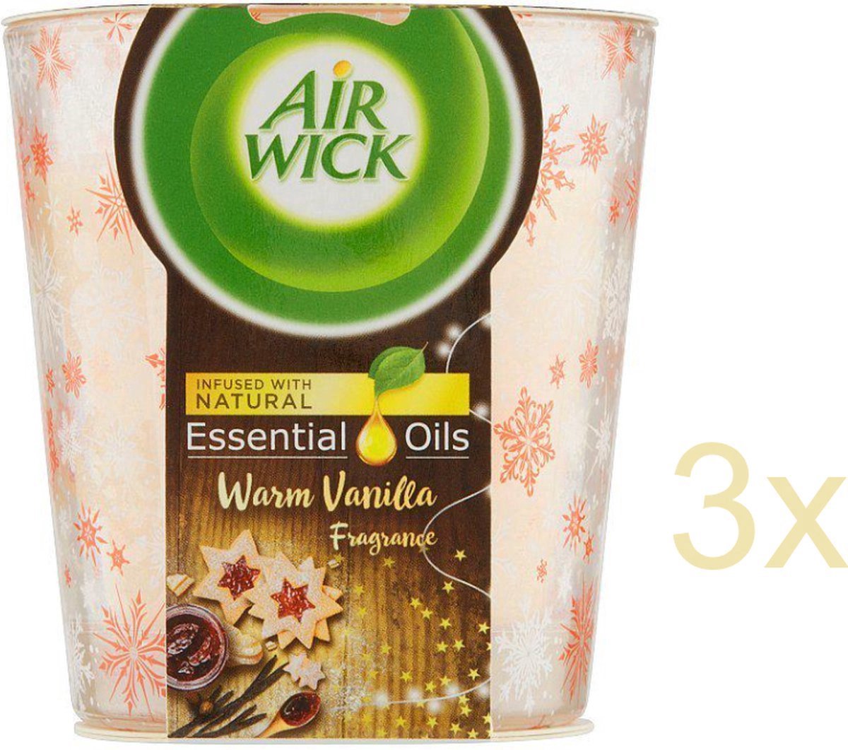 Air Wick Airwick Geurkaars - Essential Oils - Hemelse Vanille - 6 x 105 gram - Fotolijst - Voordeelverpakking 6 stuks Beigebruin