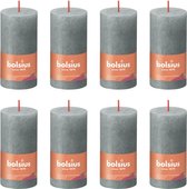 8 pièces Bolsius eucalyptus vert bougies pilier rustique 100/50 (30 heures) Eco Shine Eucalyptus Green