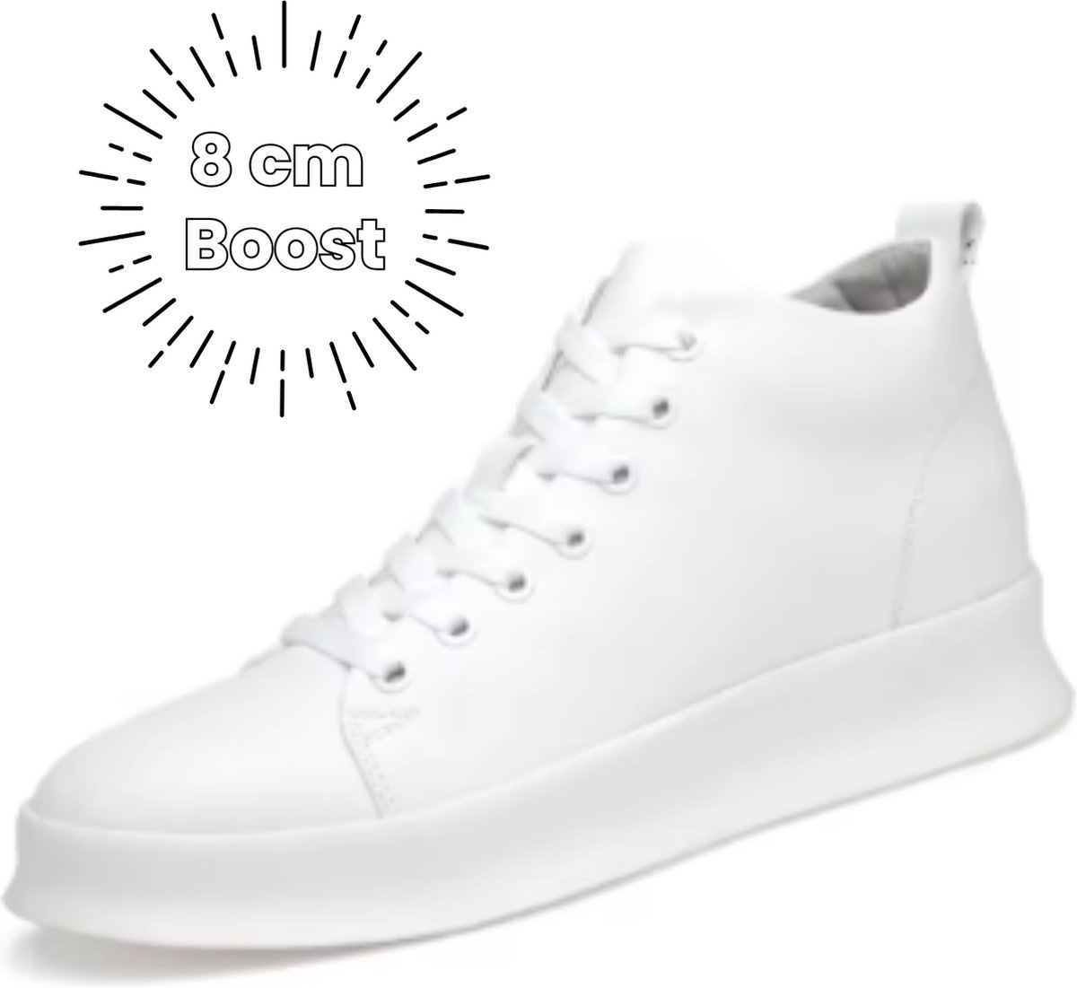 HeightBeast® Verhogende Casual Schoenen | onopvallend 8 cm langer | Liftschoenen | Langer worden | Hoge sneakers | Verhoogde zolen | Maat 40 | Wit