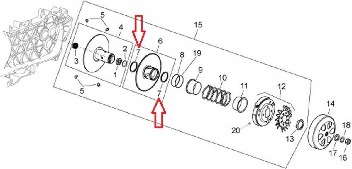 pakking origineel motor spi voor derbi 125 boulevard scooter 2003 tot 2012 431089 / 41x48x4mm nieuw