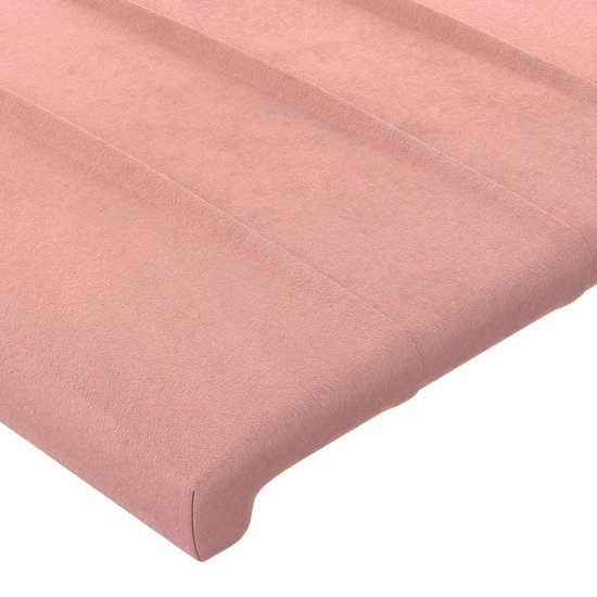 vidaXL Tête de lit en velours rose - 83x23x118/128 cm Tête de lit - Oreiller - Décoration de lit - Velours - Rose