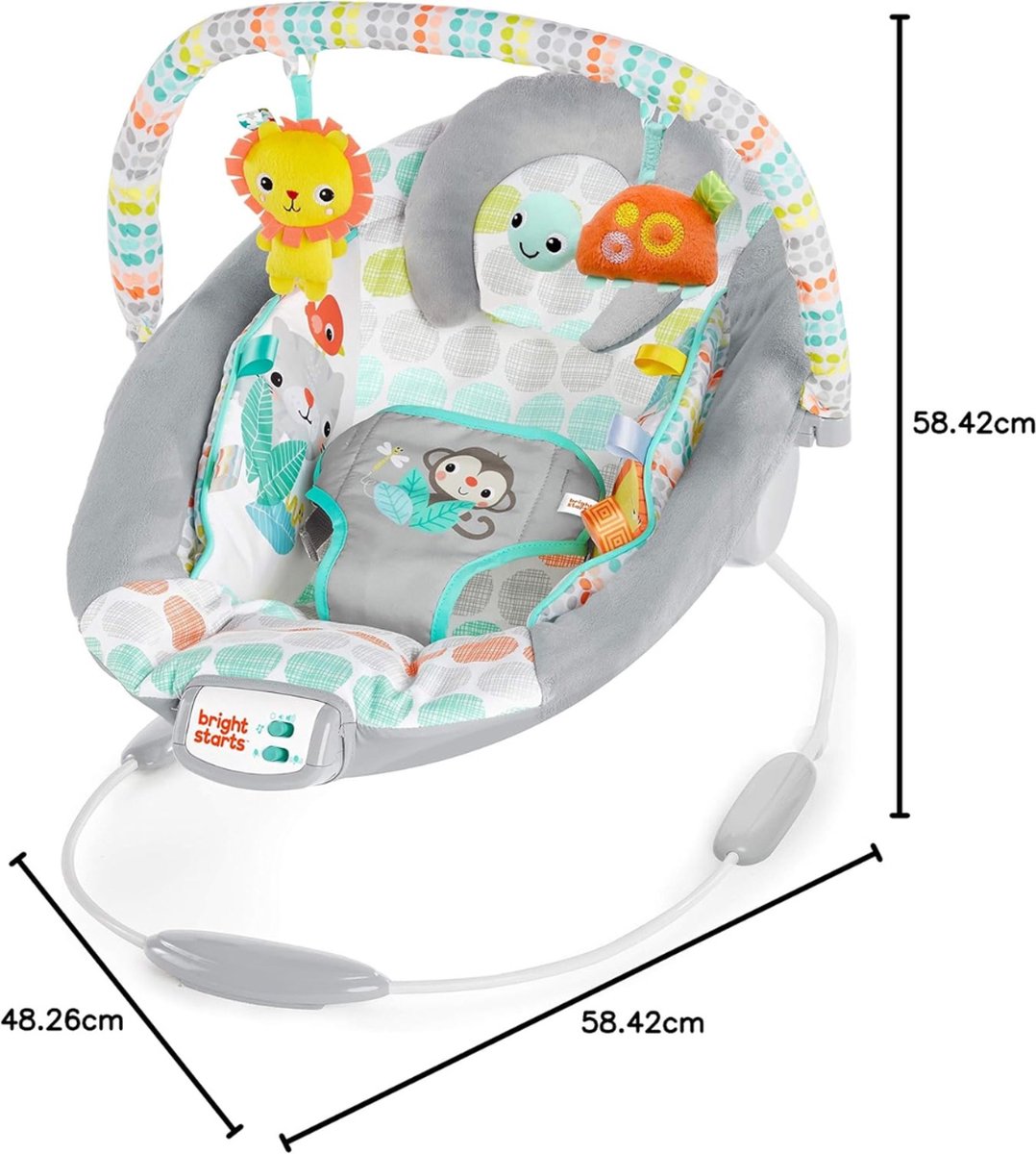 White-Label® Elektrische Schommelstoel Baby - Baby Swing - Wipstoel Baby's met Speelboog - Grijs thumbnail 2